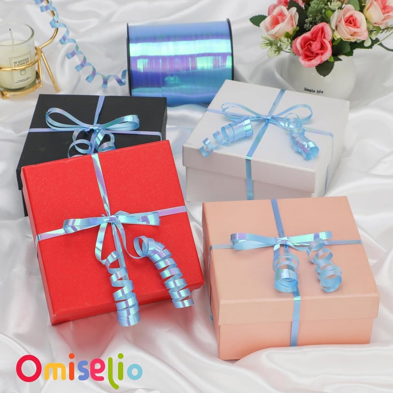 OMISELIO Light Blue Iridescent Curling Ribbon - 500 Yard, Perfect for Gift Wrapping, Baby Showers, Birthdays & Christmas - Image 2